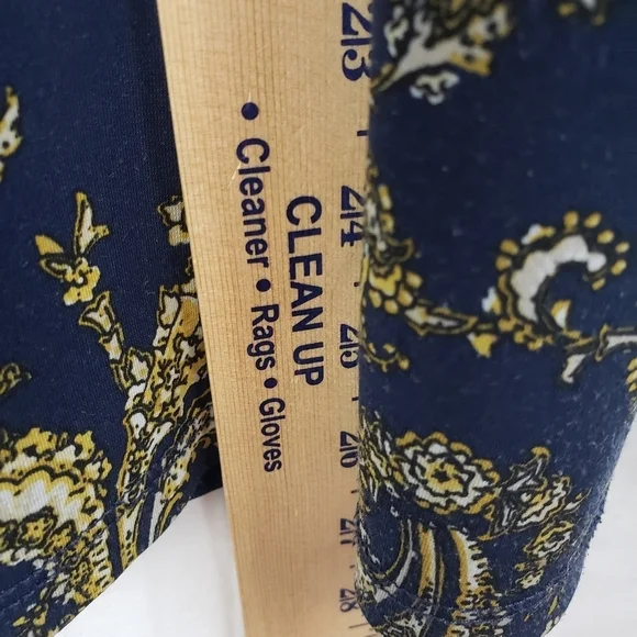 Charter Club Navy and Yellow Paisley Print Button Down Shirt Sz L - Picture 7 of 10